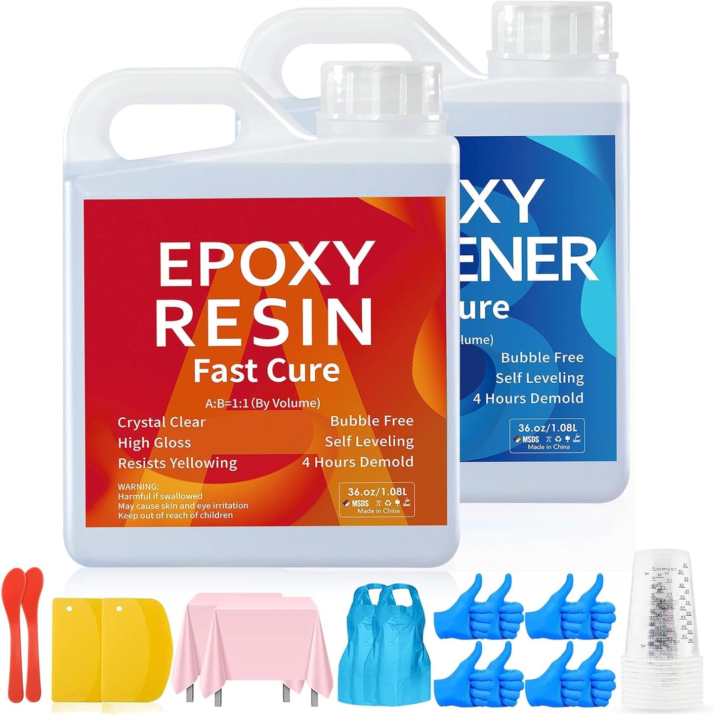 Crystal Clear Epoxy Resin Kit for Table Top and Crafts