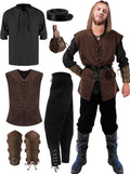 Suhine 6 Pcs Men's Halloween Renaissance Costume Set - Authentic