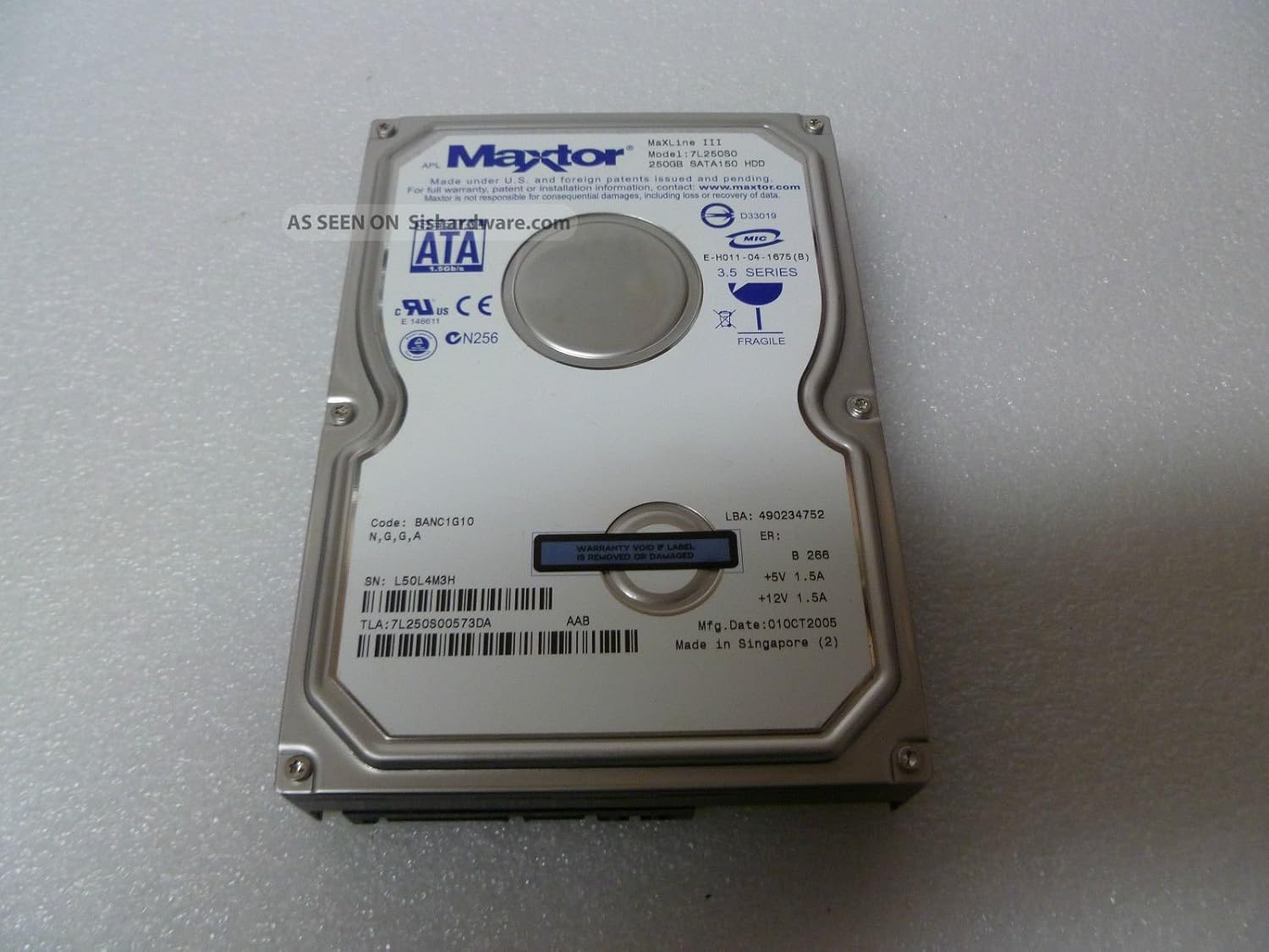 MAXTOR 7L250S0 250GB Internal Hard Drive for Reliable Storage