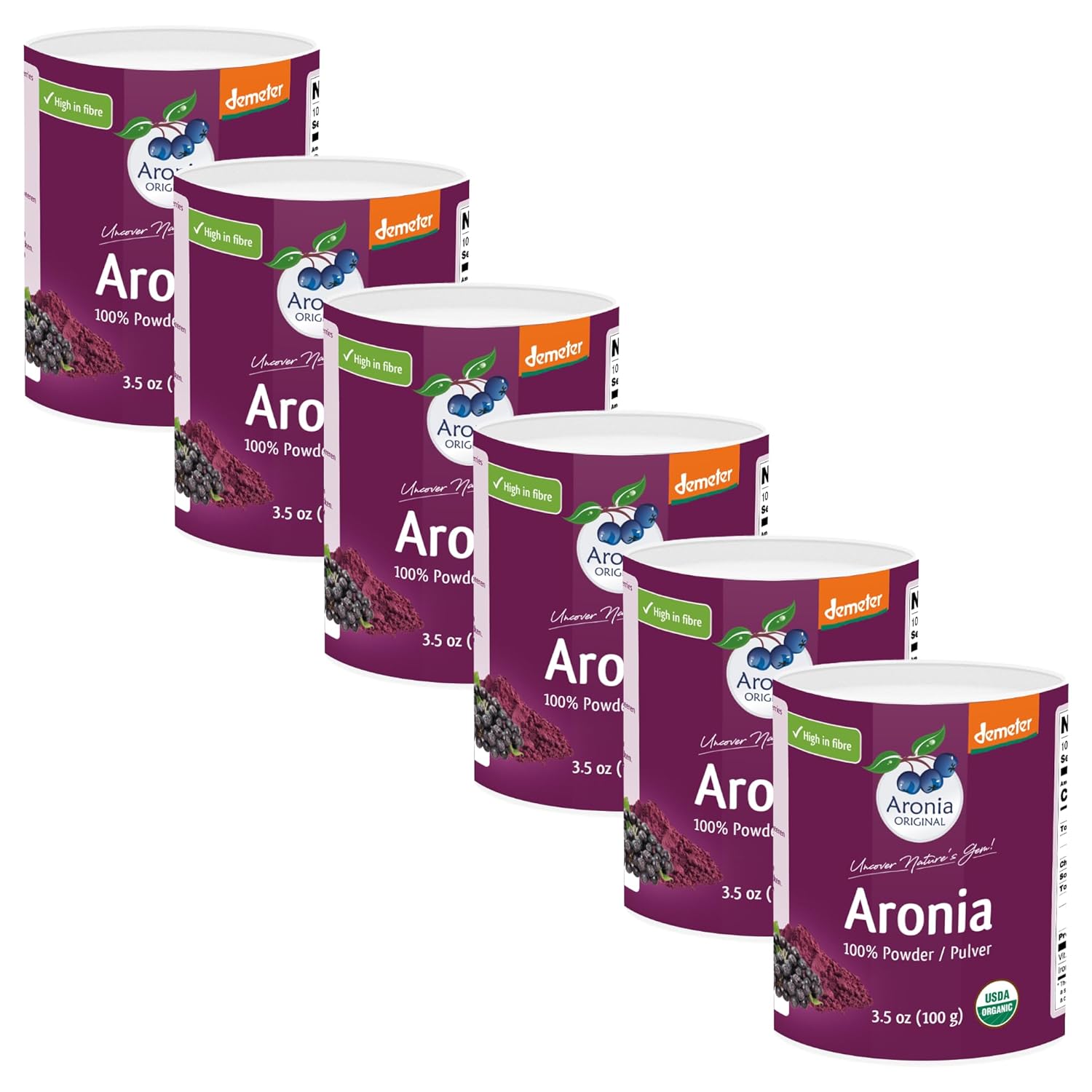 Organic Aronia Berry Powder 20:1 - Superior Quality 6-Pack