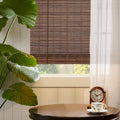 Bamboo Wooden Roll Up Blinds 32in x 72in - Light Filtering Natural