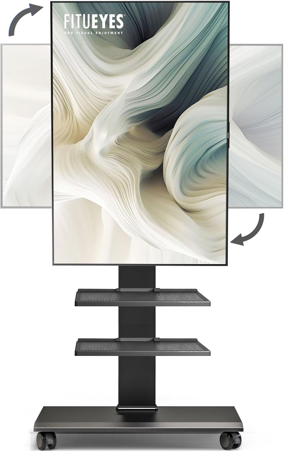 FITUEYES Rolling TV Stand for 32-75 Inch TVs with Wheels