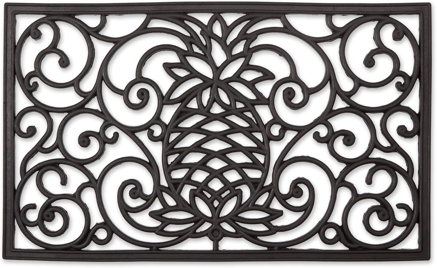 DII Rubber Doormats Collection All Weather Pineapple Scroll
