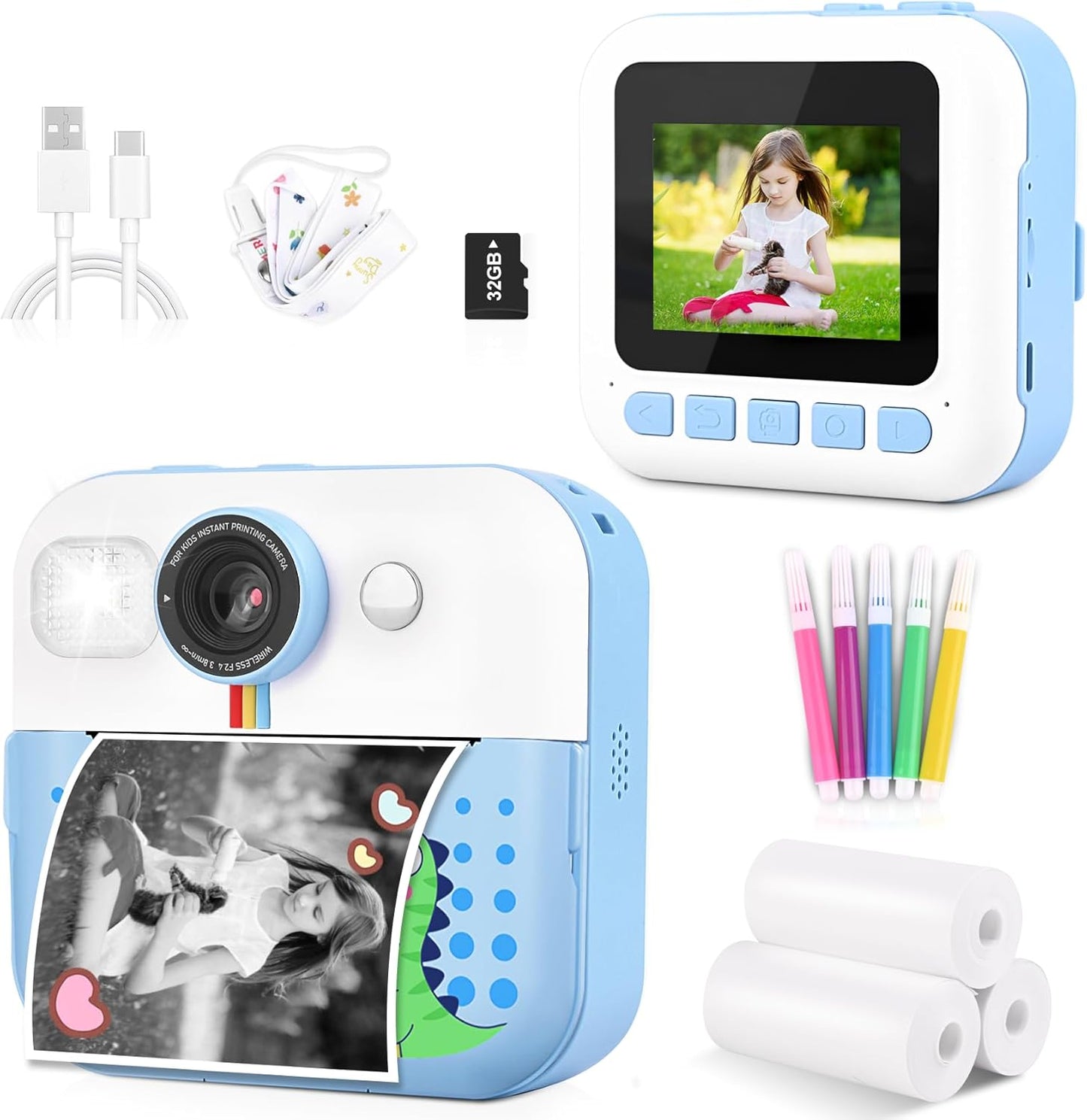 Instant Print Kids Camera | Capture 1080P Videos | Ideal Birthday Gift