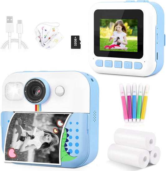 Instant Print Kids Camera | Capture 1080P Videos | Ideal Birthday Gift