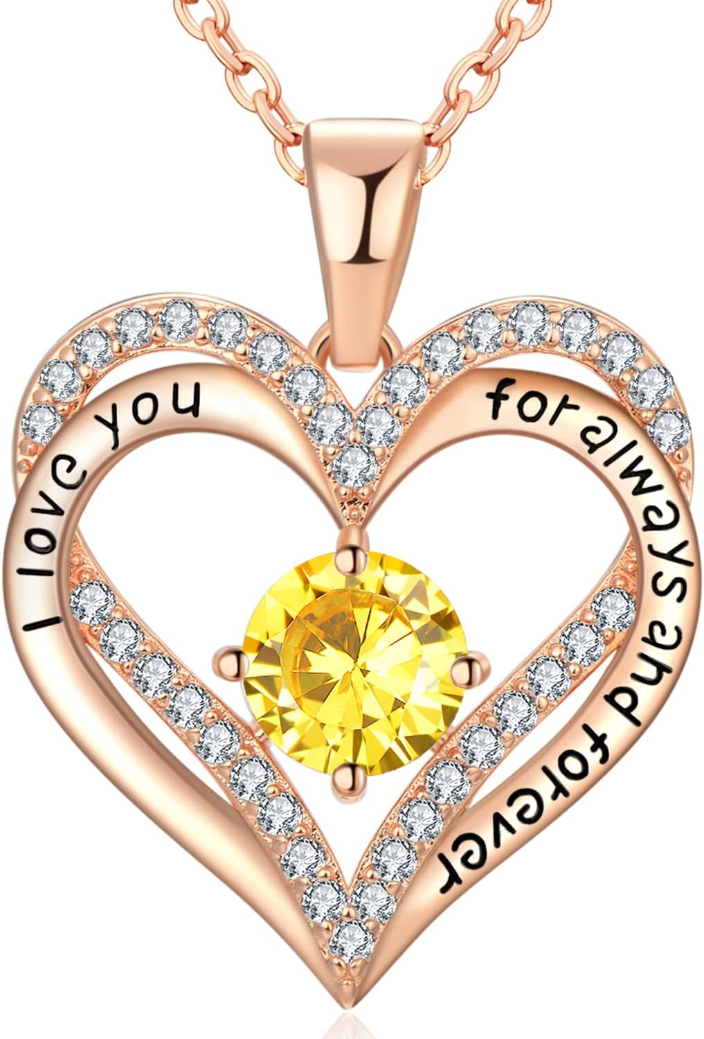 18K Rose Gold Necklaces for Women by xiupen - Heart Design