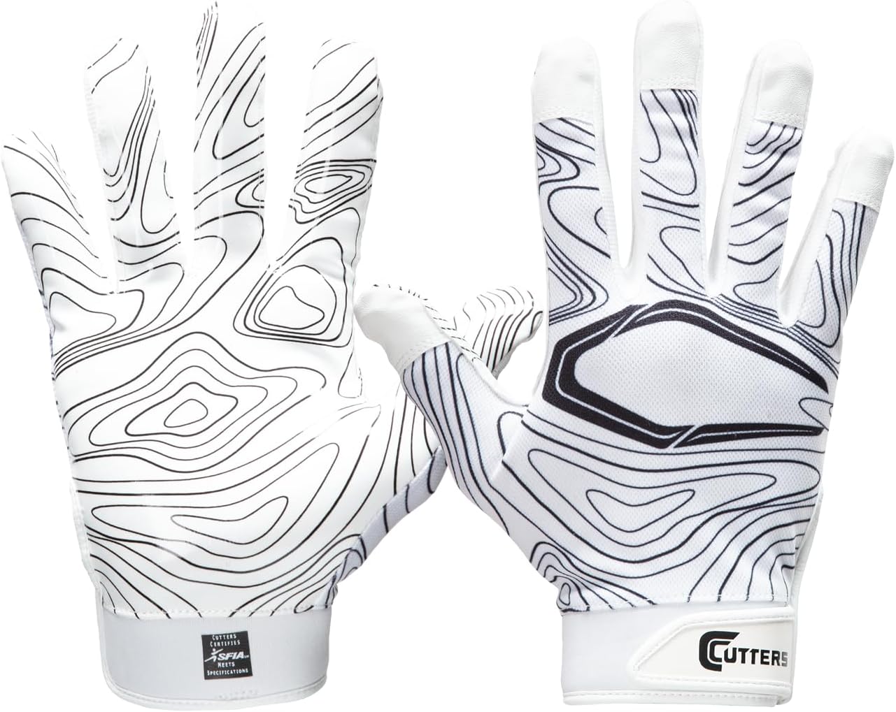 CUTTERS Football Gloves - White Topo, Superior Grip