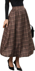 Bubble Maxi Skirt - Puffy A-Line with Pockets, Elastic Waist