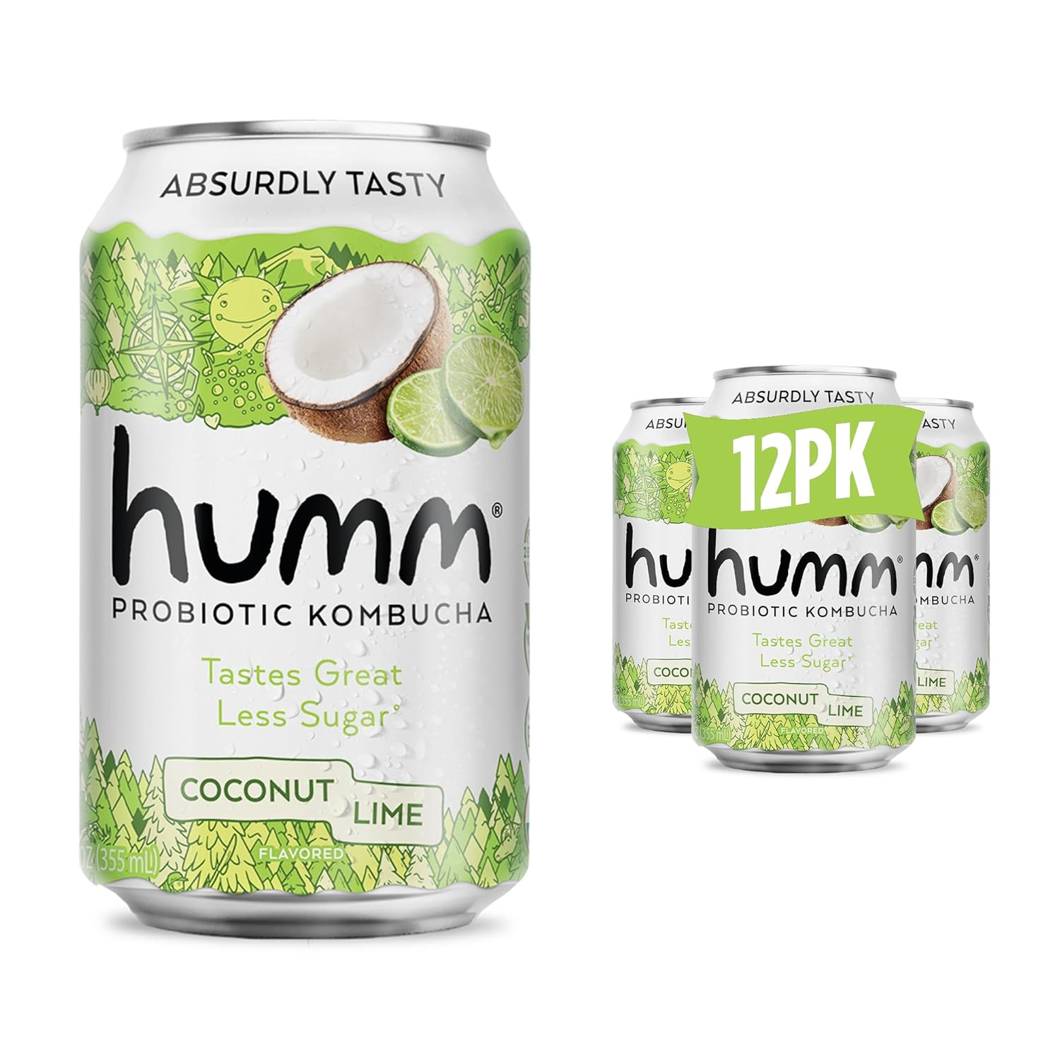 Humm Kombucha Coconut Lime - Organic, Vegan & Probiotic Drink