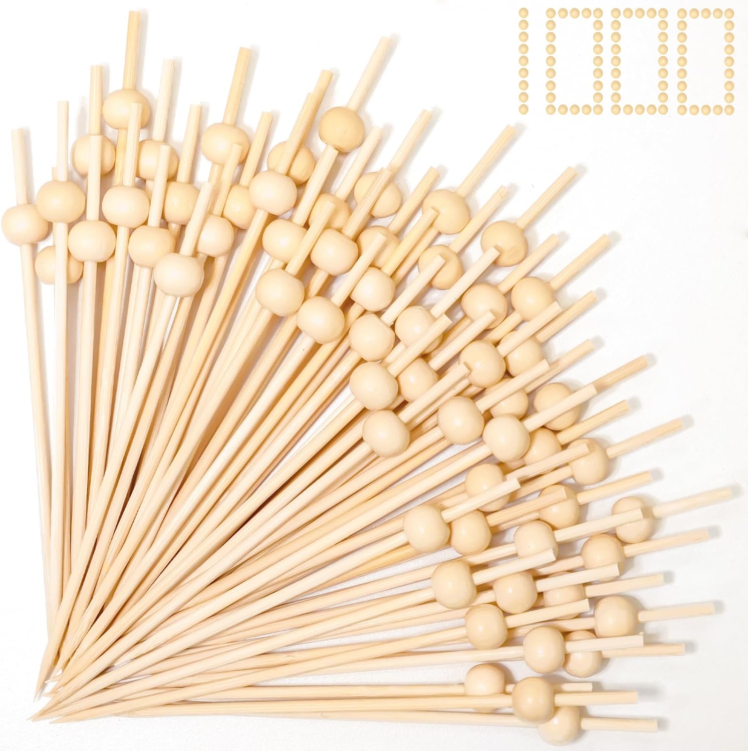 1000 Fancy Bamboo Cocktail Picks - Perfect for Parties!