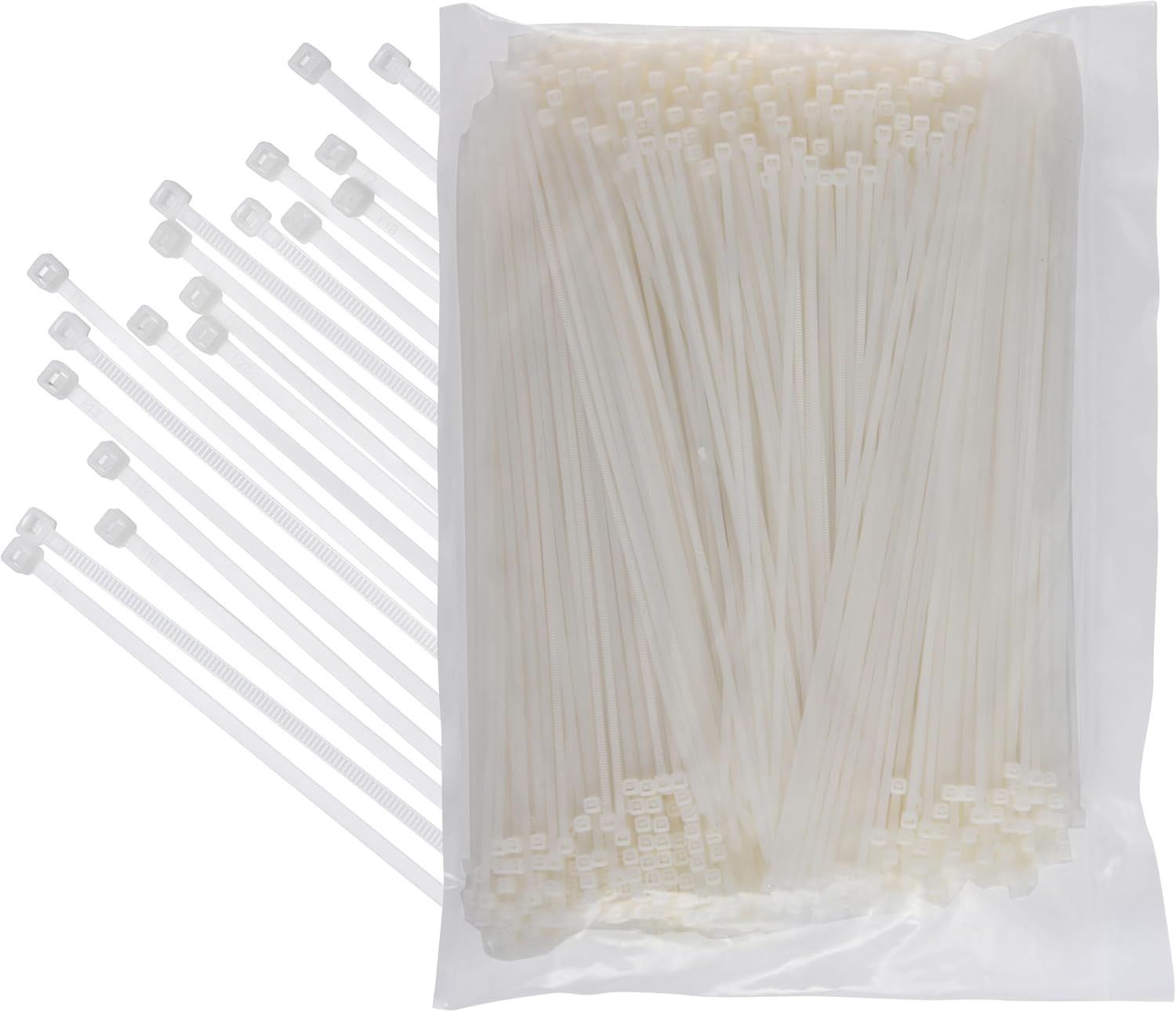1000-Pack 12 Heavy Duty Zip Ties - Strong, Durable, All-Weather White Ties