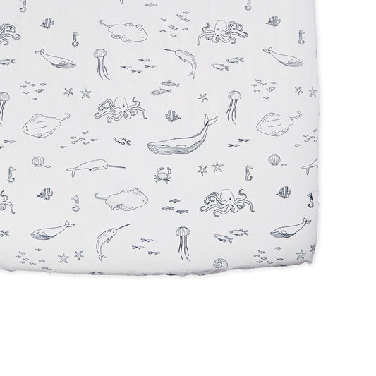 Pehr Crib Sheet Life Aquatic for Soft Sleep and Comfort