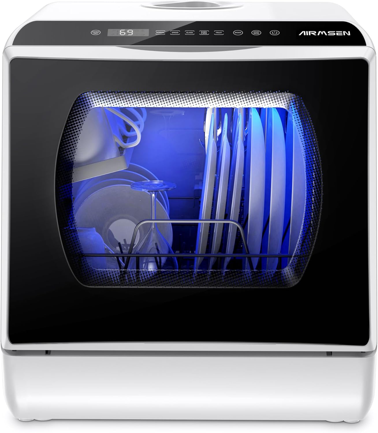 Portable Countertop Dishwasher with 5 Washing Programs for Home