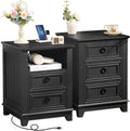 18 in Night Stands Set of 2 with Charging Station - Compact Farmhouse