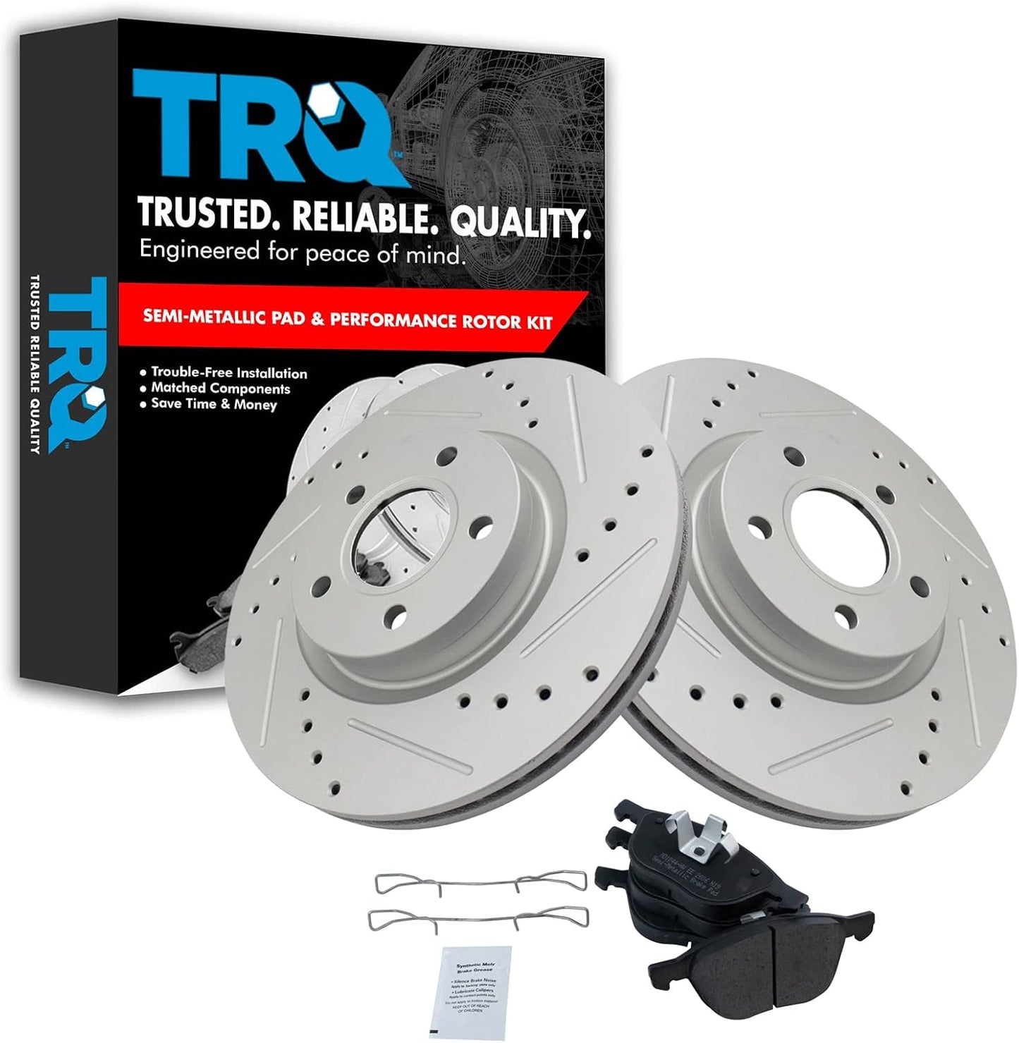 TRQ Front Brake Pad & Rotor Kit for Ford C-Max & Escape