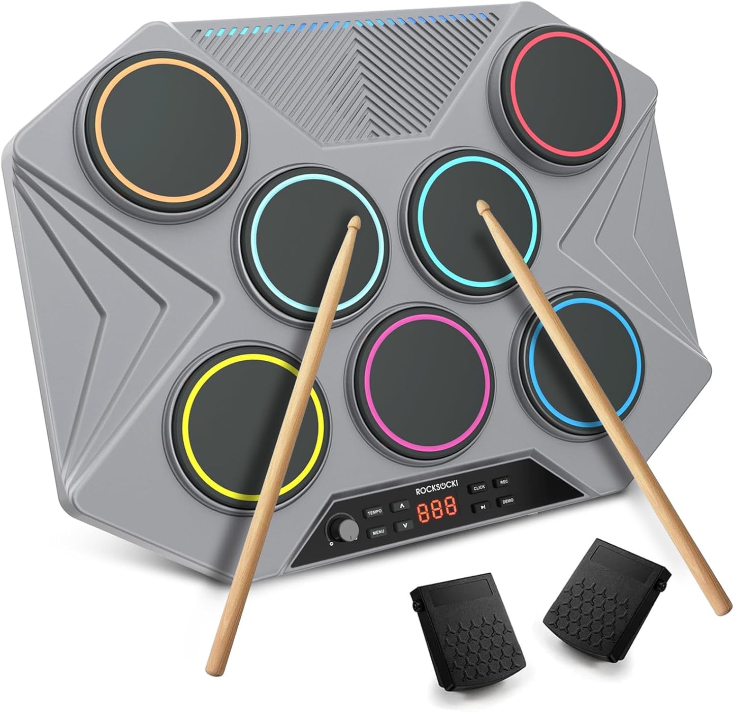 ROCKSOCKI Electronic Tabletop Drum Set for All Skill Levels
