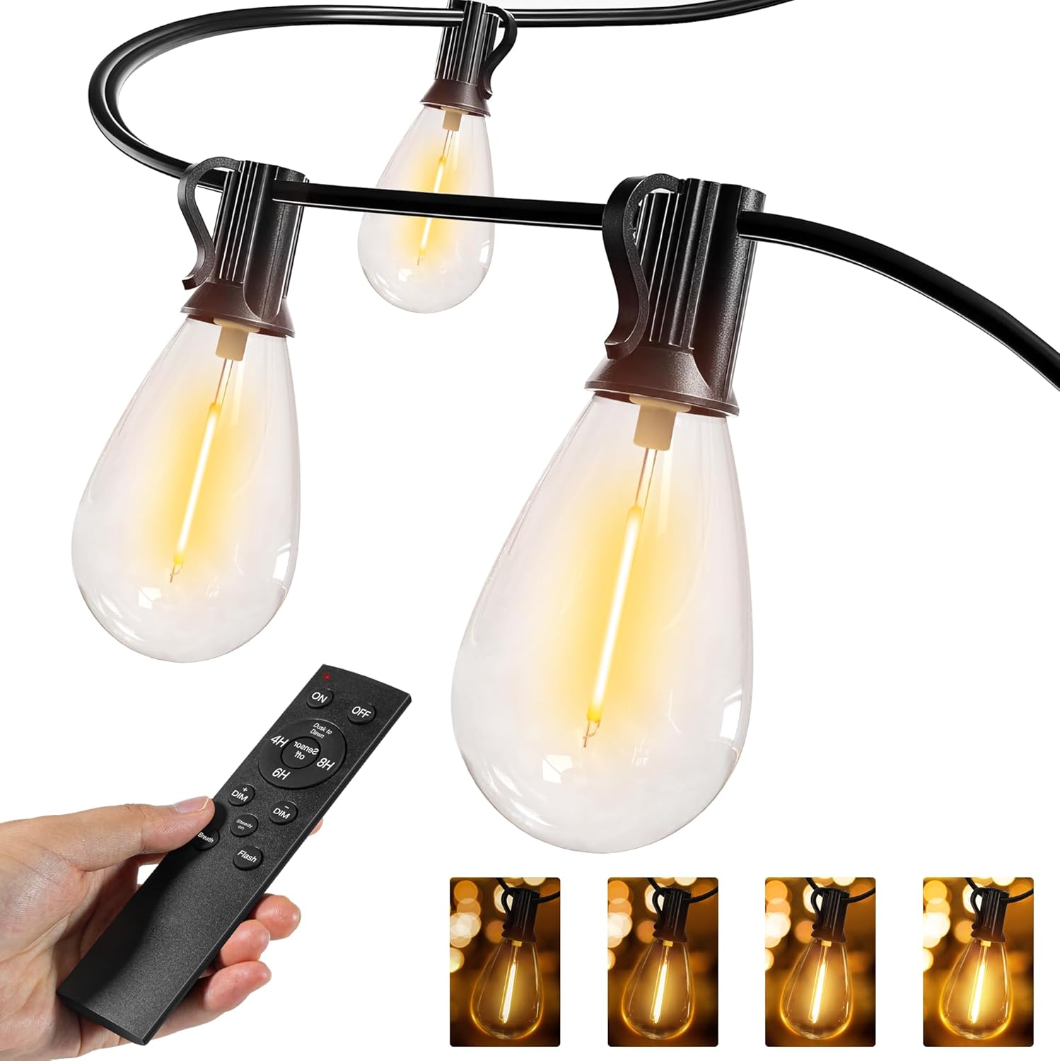 Ollny S11 50FT Outdoor String Lights with Remote Control Features