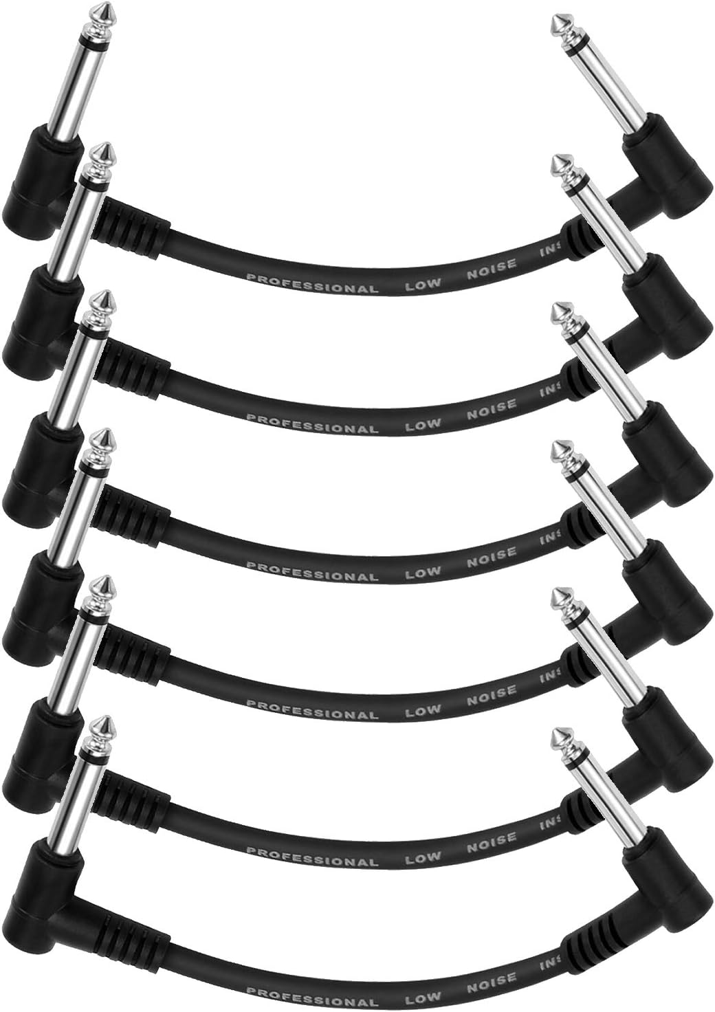 6-Pack Donner Guitar Patch Cables - Black Beauty