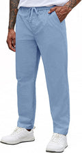 Mens Casual Drawstring Chino Pants Elastic Waist - Comfortable Fit two