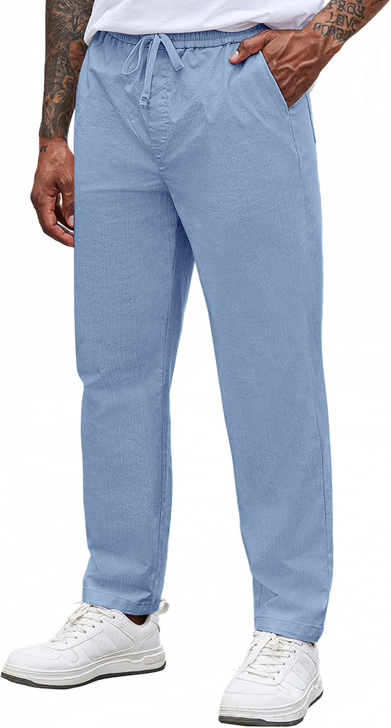 COOFANDY Mens Casual Pants with Elastic Waist and Pockets