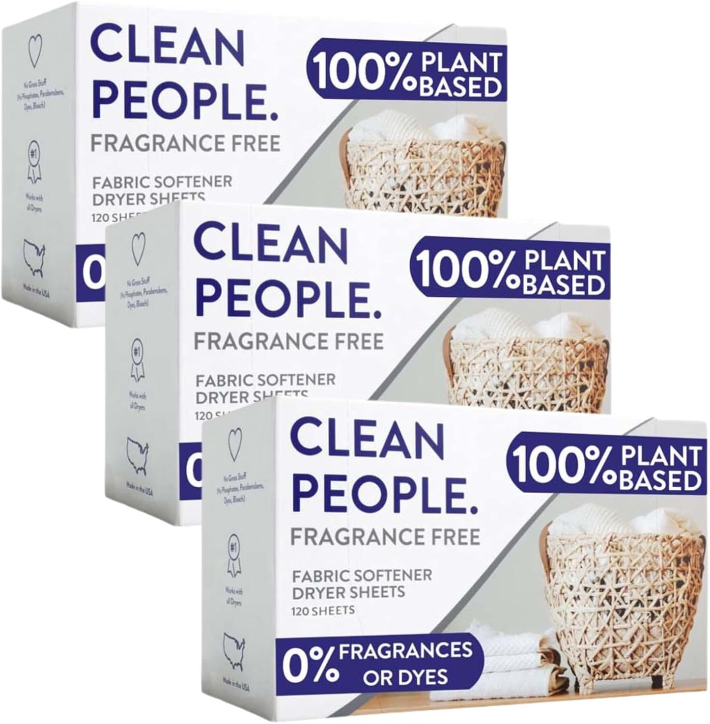The Clean People Fabric Softener Sheets for Soft, Static-Free Laundry