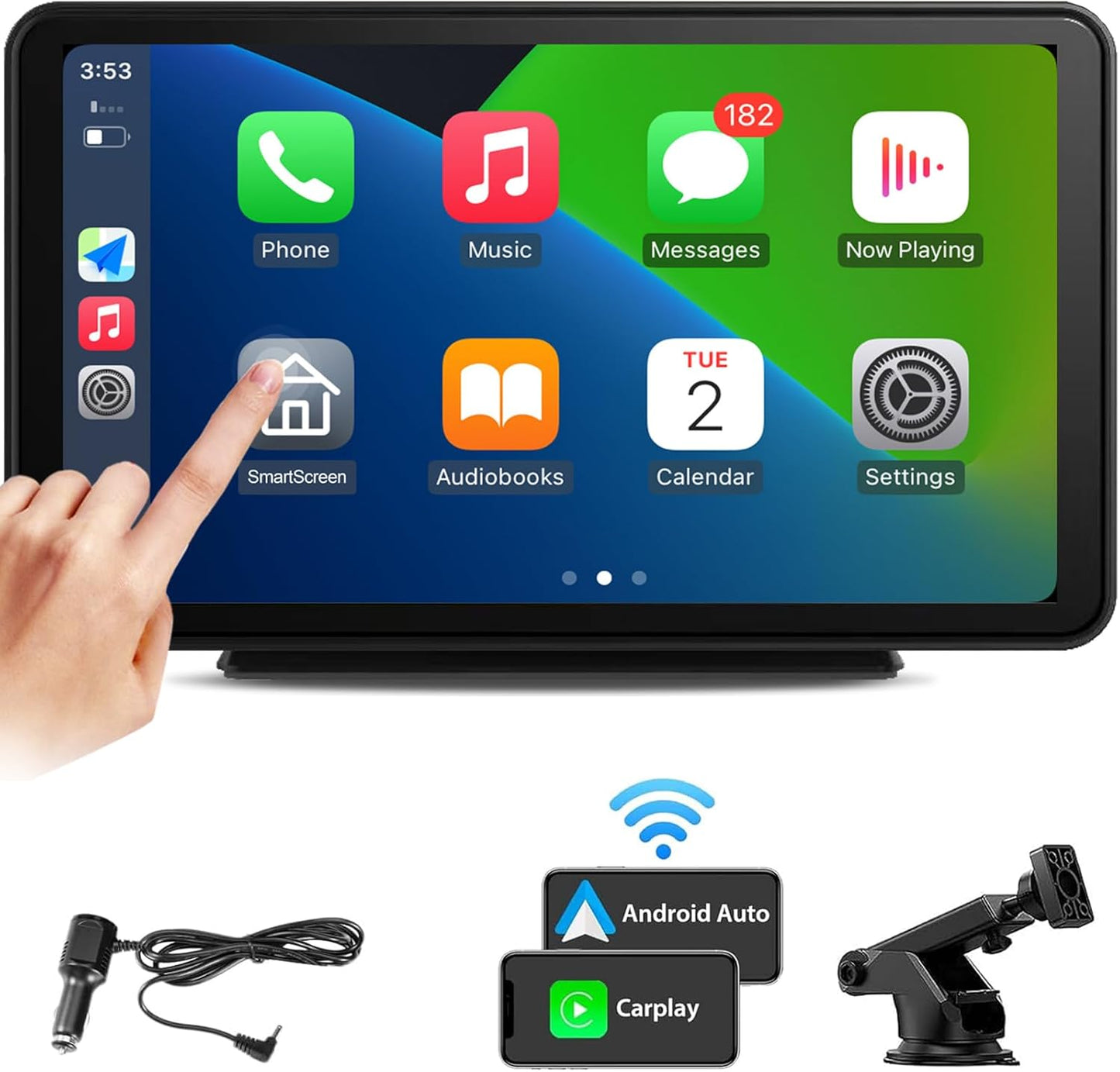 7 Wireless Carplay Screen: Easy Install, GPS & Bluetooth