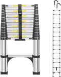 Telescoping Ladders 15.5 ft Aluminum Ladder - One-Button Retraction