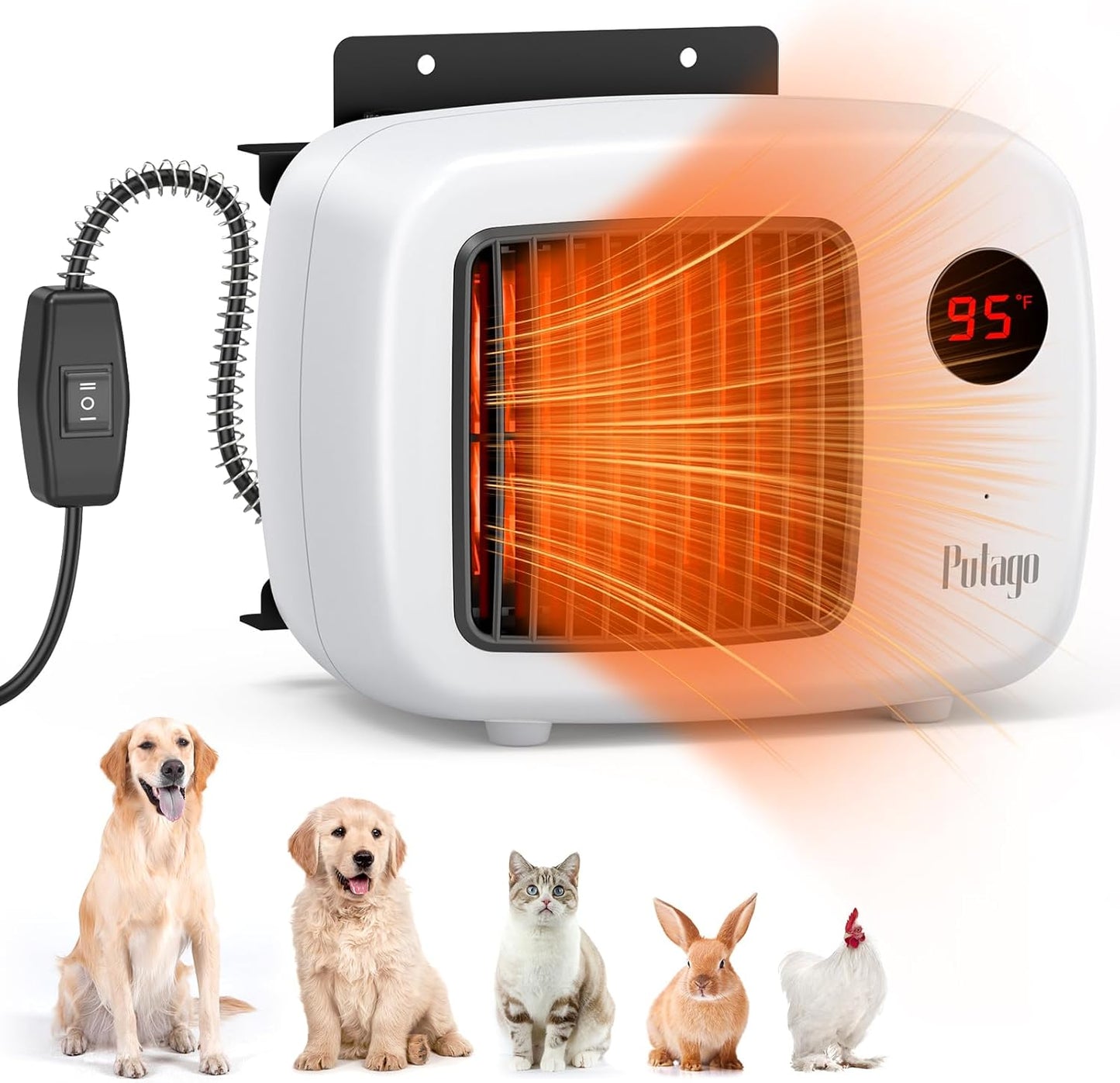 Safe & Cozy Outdoor Pet Heating - 400W Thermostat Heater