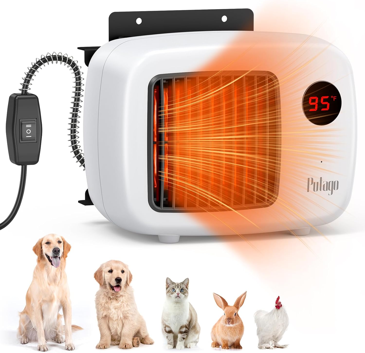 Safe & Cozy Outdoor Pet Heating - 400W Thermostat Heater
