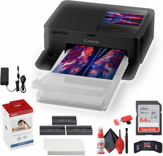 Canon SELPHY CP1500 Compact Photo Printer Bundle with Ink Set