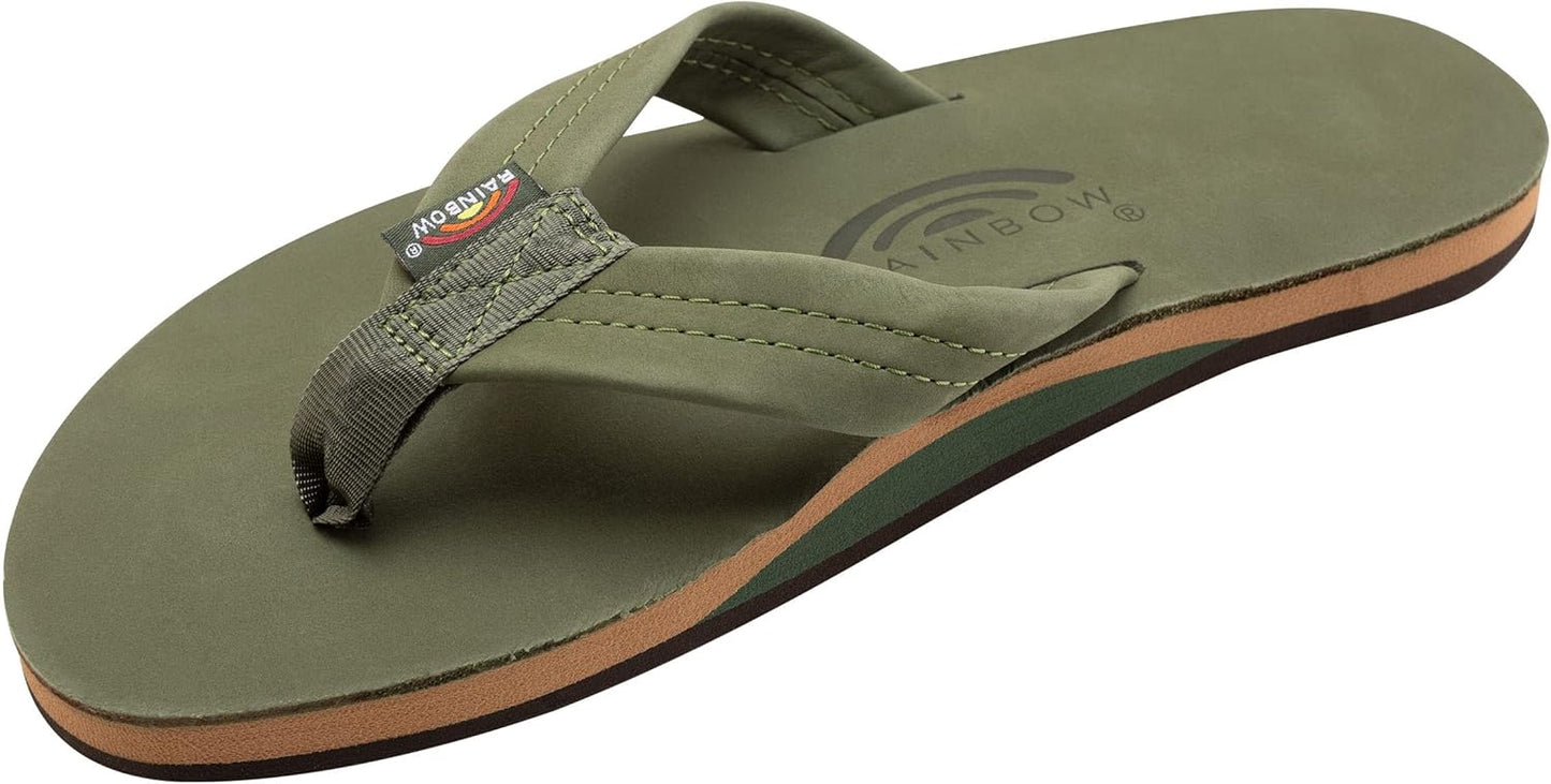 Rainbow Sandals Mens Luxury Leather with Single Layer Arch Support