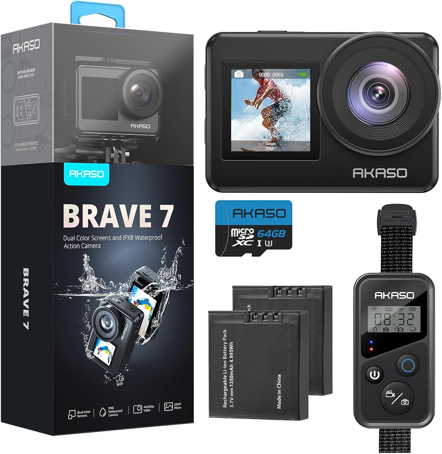 AKASO Brave 7 4K Action Cam Bundle