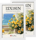 12x18 Poster Frame 2 Pack White Textured Wood Frame - Elegant Display