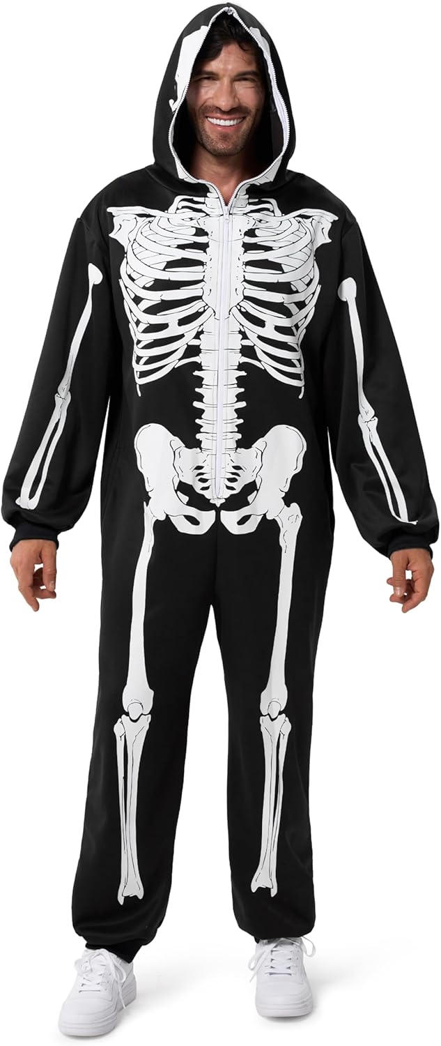 Skeleton Pajama Jumpsuit for Halloween Cosplay and Parties