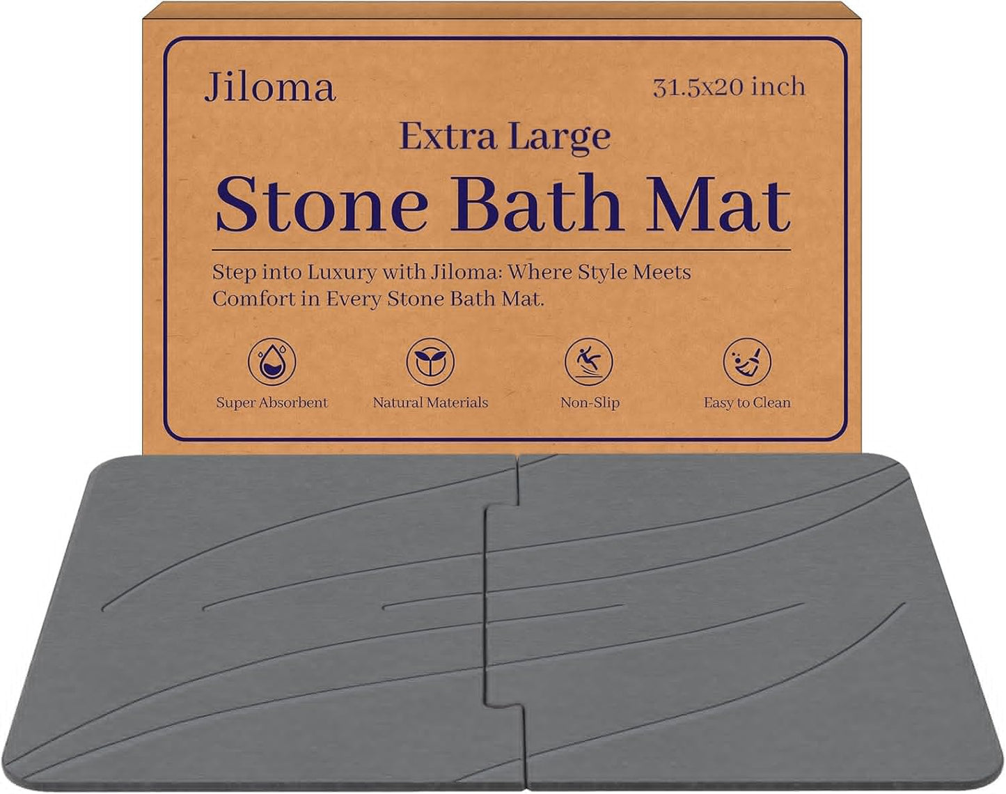 Extra Large Diatomaceous Earth Bath Mat for Quick Drying