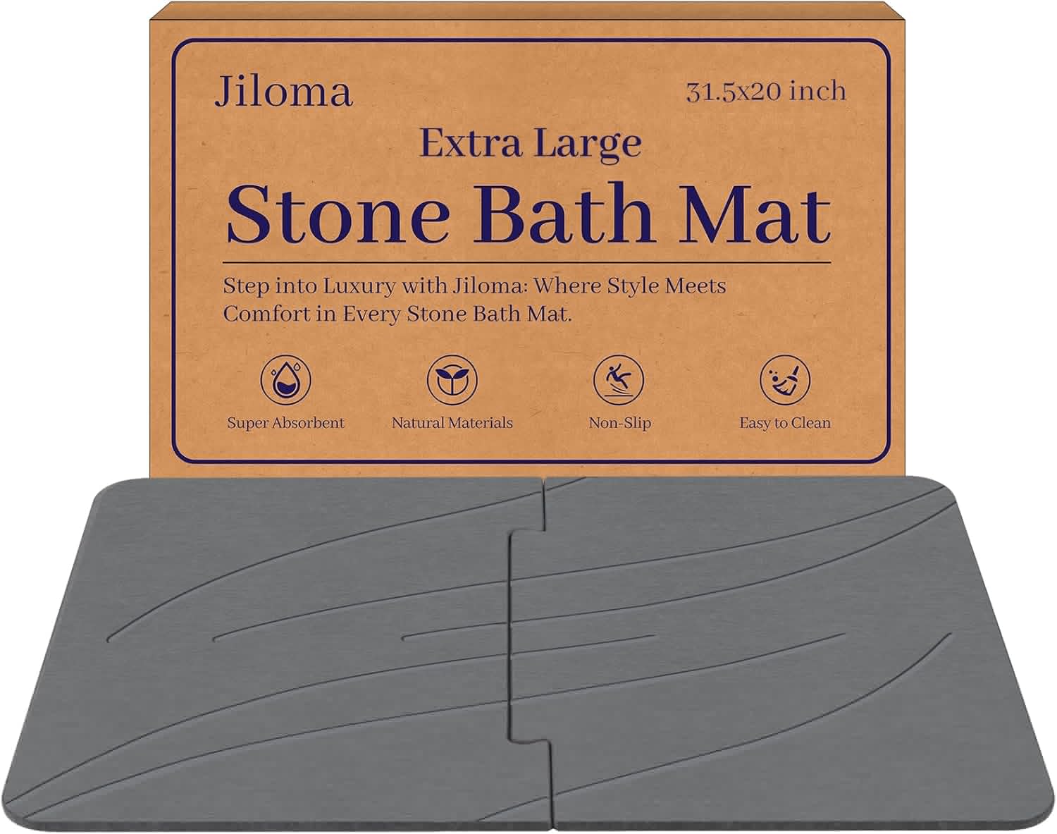 Extra Large Diatomaceous Earth Bath Mat for Quick Drying