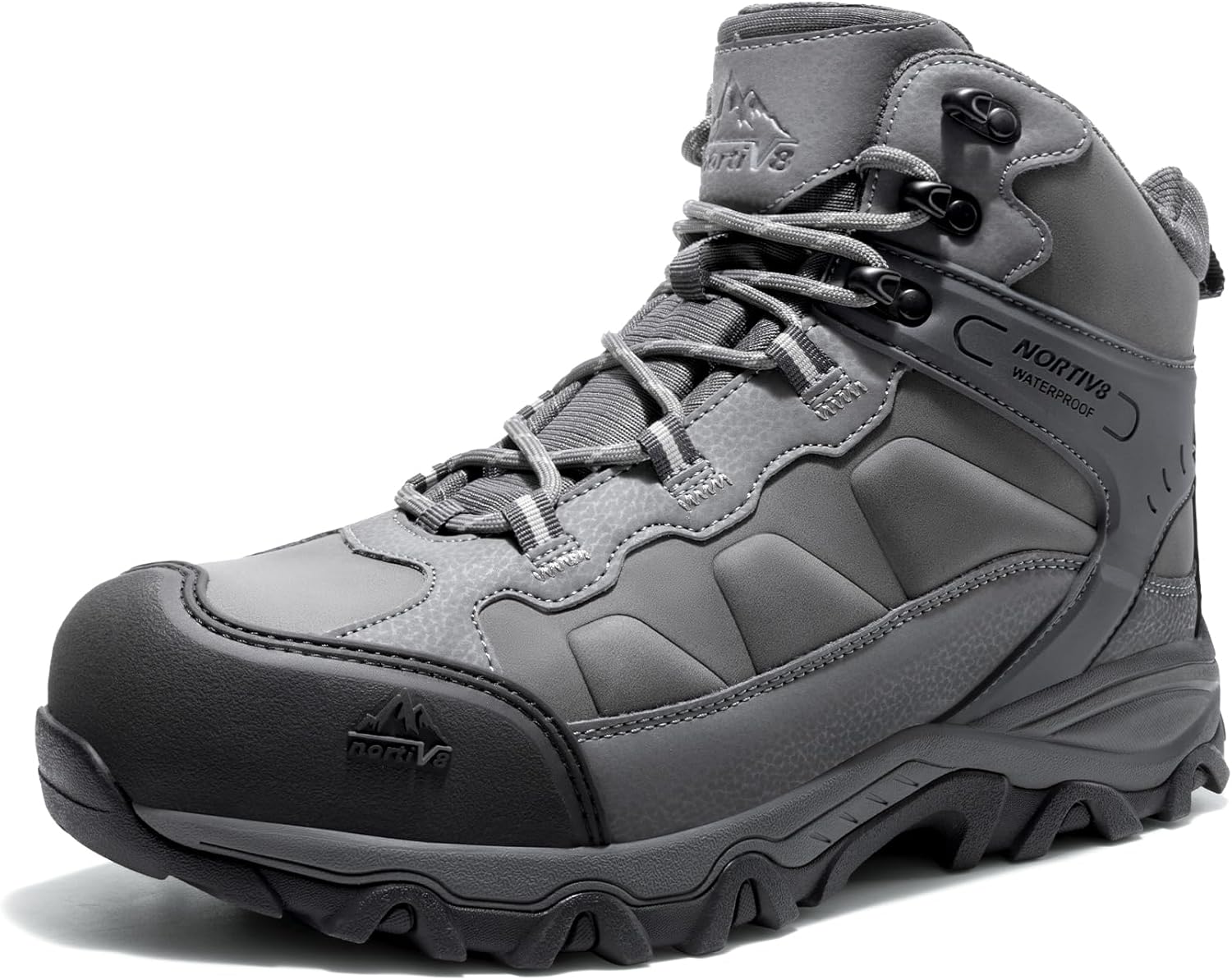 NORTIV 8 Waterproof Steel Toe Boots for Men - Slip Resistant Safety