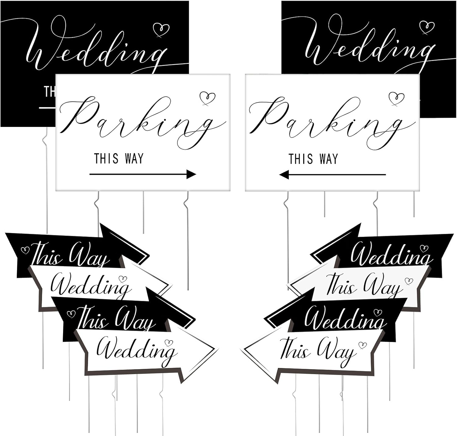 Wenqik Wedding Directional Parking Signs for Your Special Day