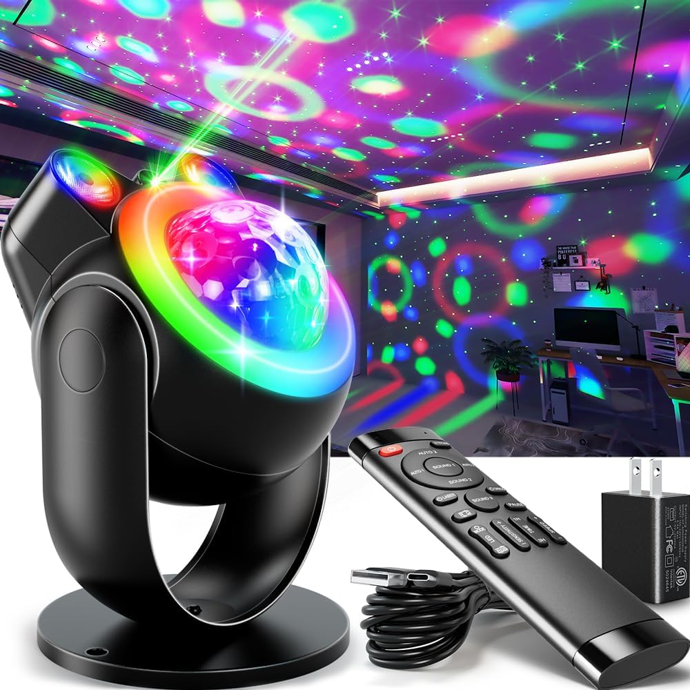Party Lights DJ Disco Light with Star Projector for Events
