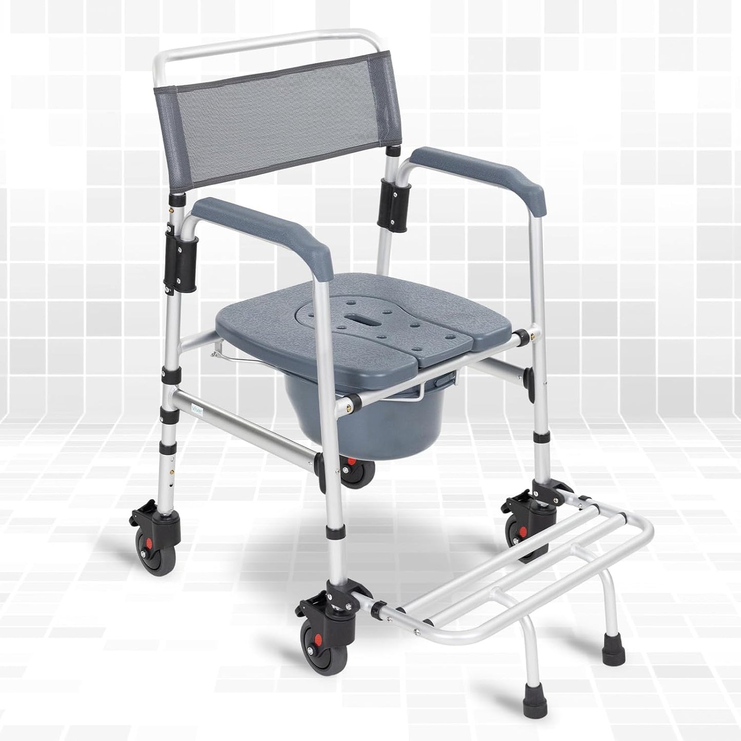 Vive Shower Chair with Wheels - Easy Toilet Transfer