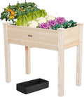 34x18x30in Raised Garden Bed Wooden Planter Box - Ergonomic Height