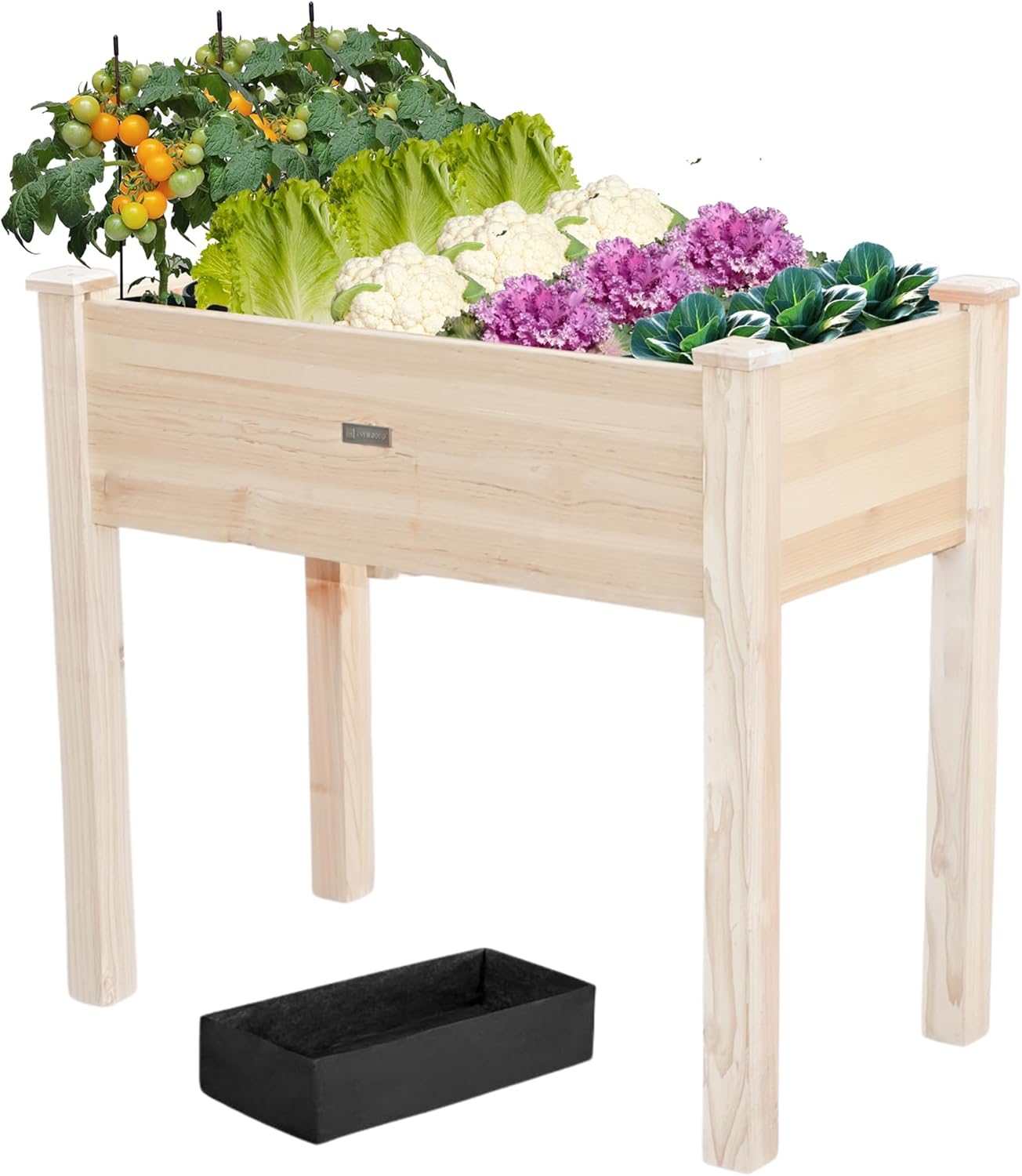 34x18x30in Wooden Raised Garden Bed for Easy Gardening