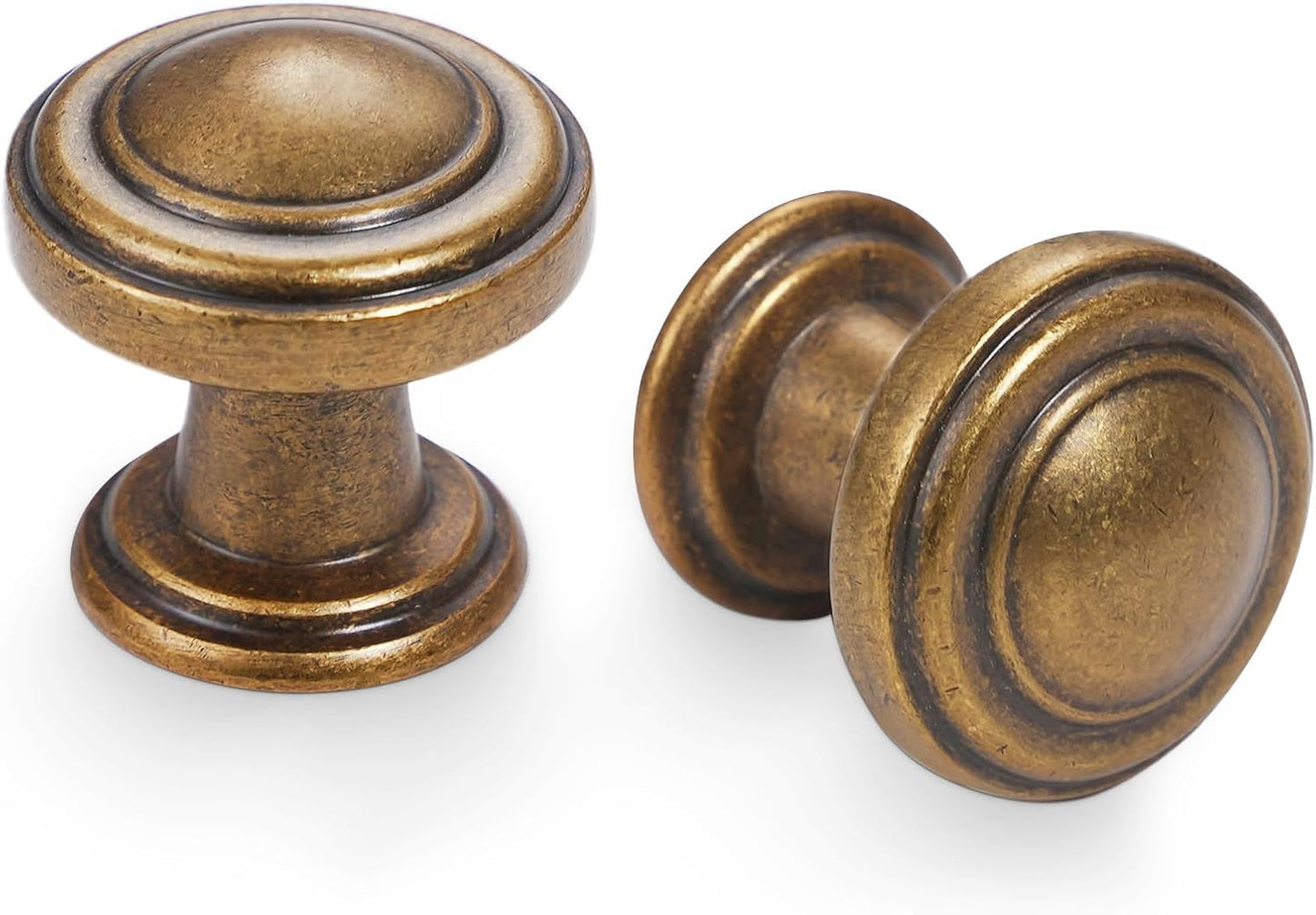 20 Pack Antique Brass Cabinet Knobs for Vintage Style Furniture