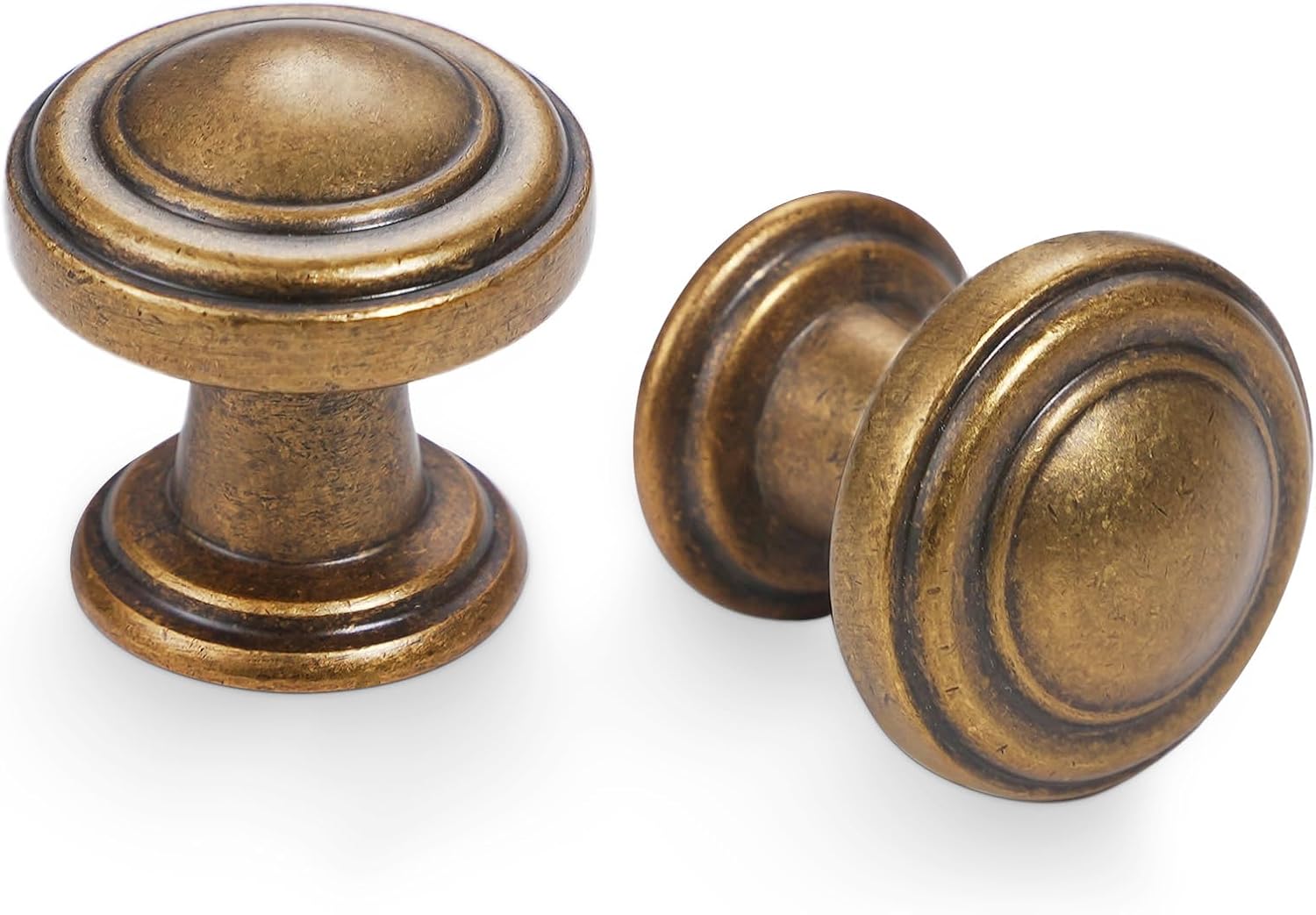 20 Pack Antique Brass Cabinet Knobs for Vintage Style Furniture