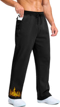 Soothfeel Men's Fleece Sweatpants Cotton Open Bottom Straight Leg you