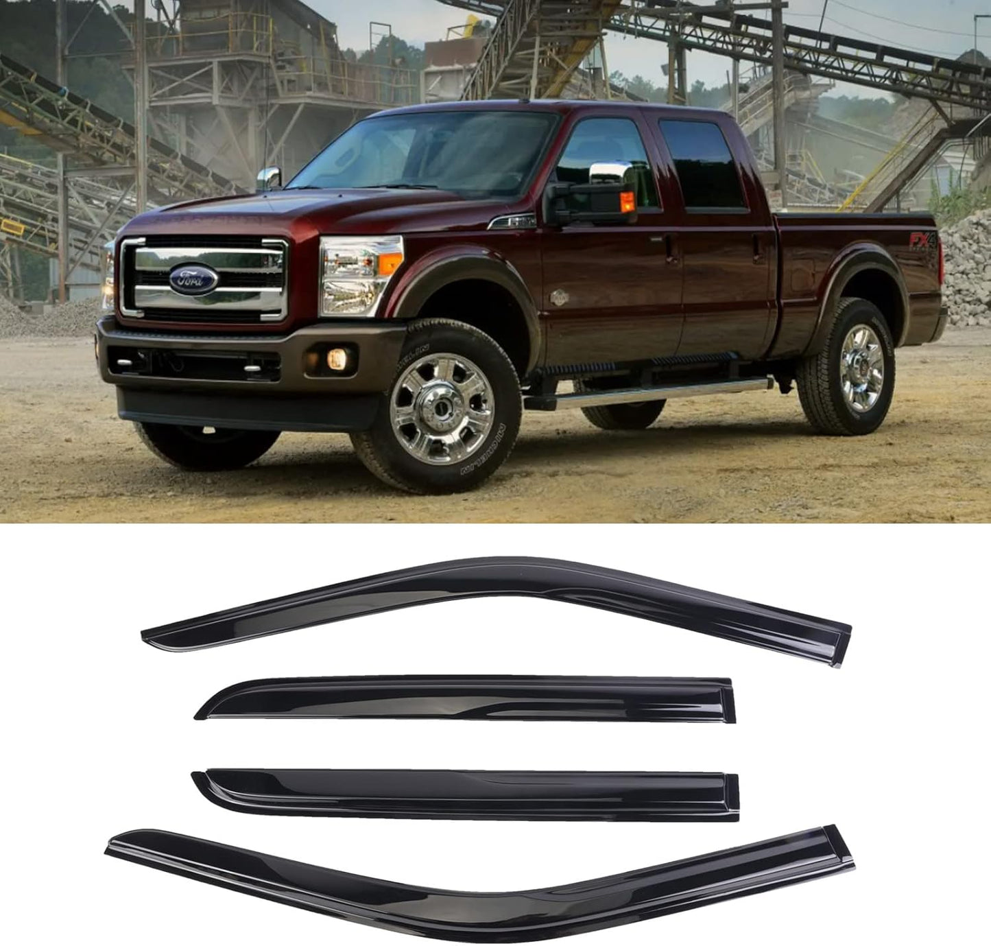 Window Visors for Ford F-150 Super/Crew Cab - Rain Guards 4 Pack