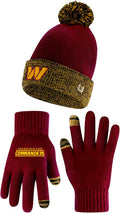 Ultra Game NFL Unisex Winter Beanie with Touch Screen Gloves - Super