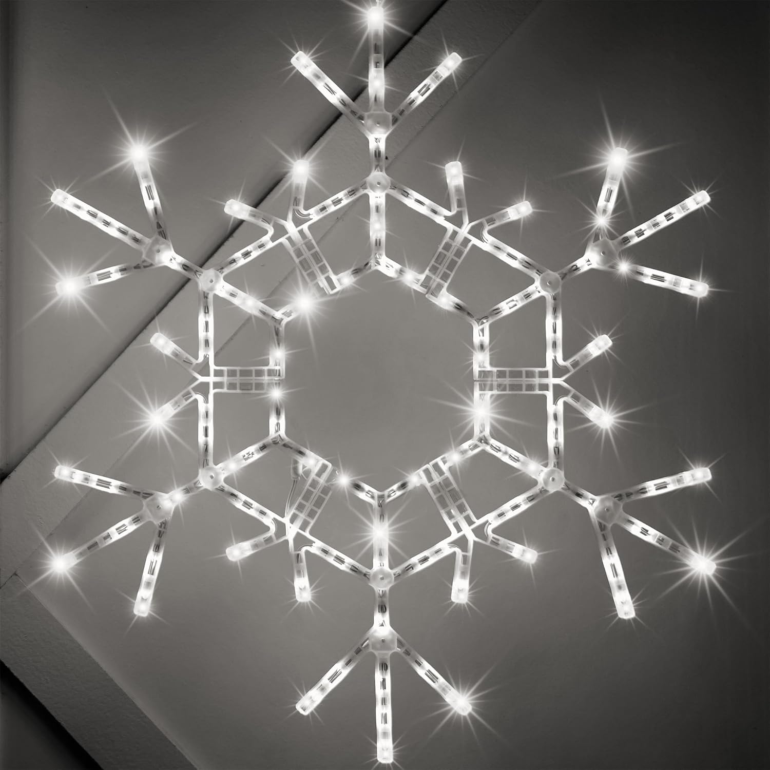 36 Inch Folding Cool White Twinkle Snowflake Decoration Lights