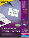 White Adhesive Name Badges 5395 - Easy Peel, Printer Friendly