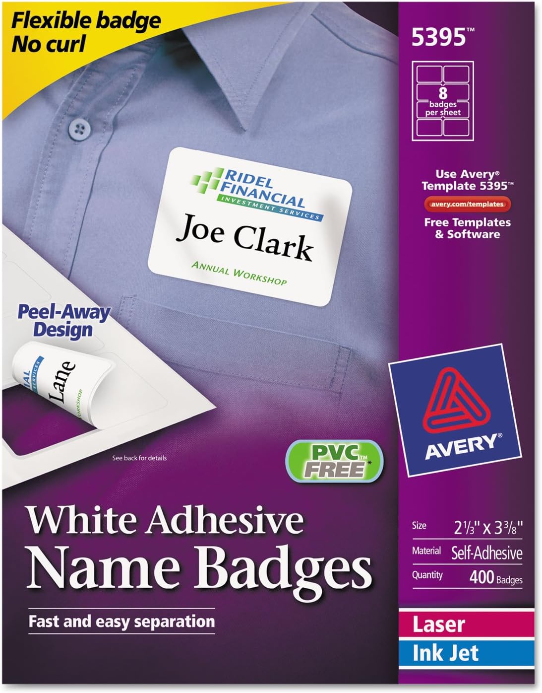 White Adhesive Name Badges for Easy Customization and Use